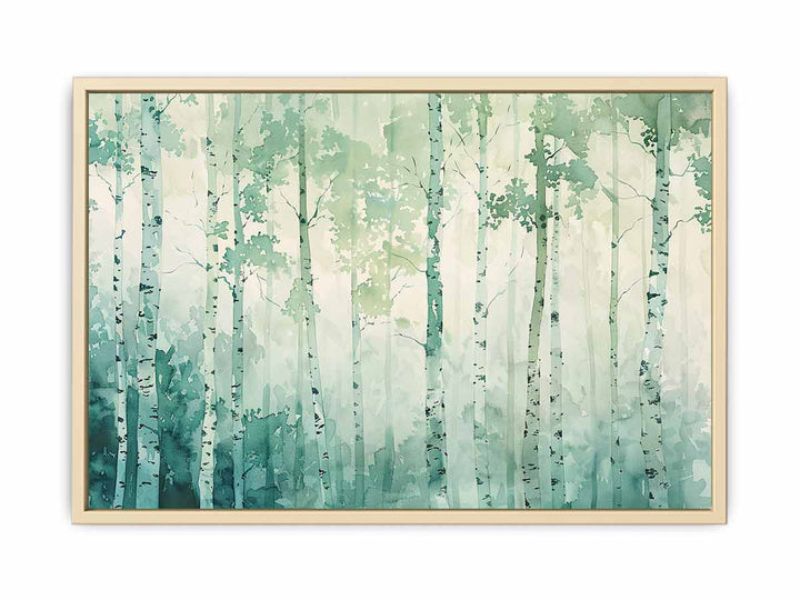 Green Tree Birch Knife Art Painting