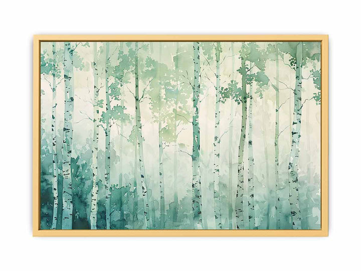 Green Tree Birch Knife Art Painting
