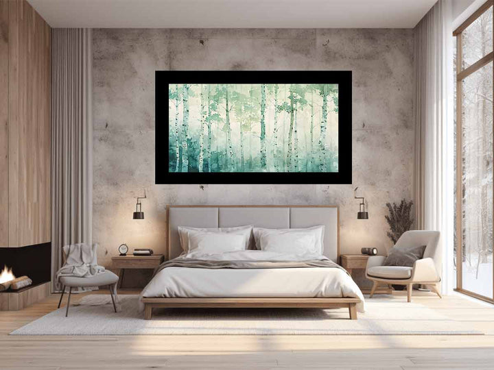 Green Tree Birch Knife Art Painting
