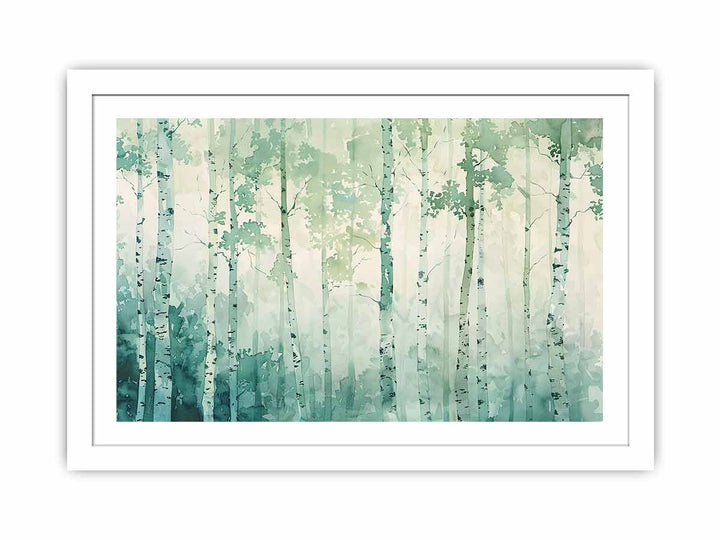 Green Tree Birch Knife Art Painting