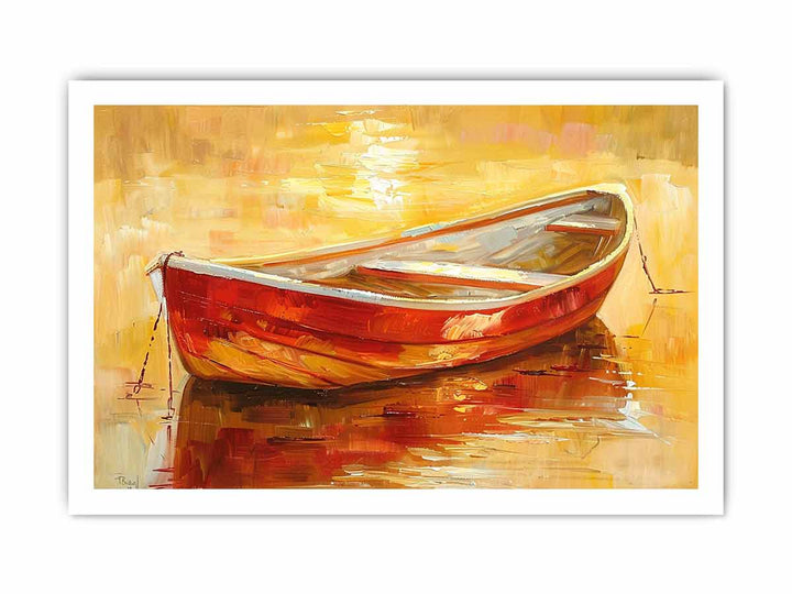 Lake-Boat-Knife-Art-Painting