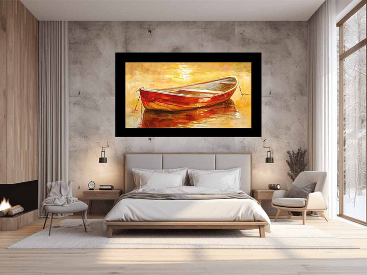 Lake-Boat-Knife-Art-Painting