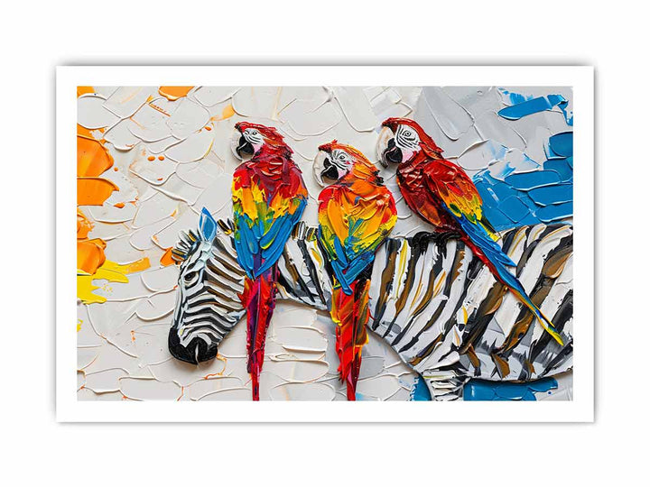 Zebra Parrot Art