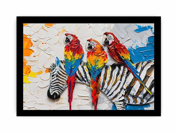 Zebra Parrot Art