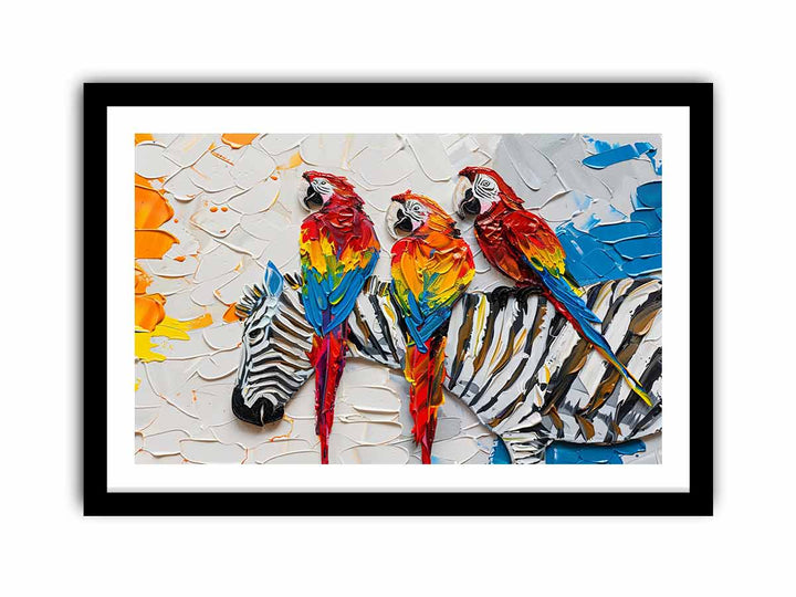 Zebra Parrot Art