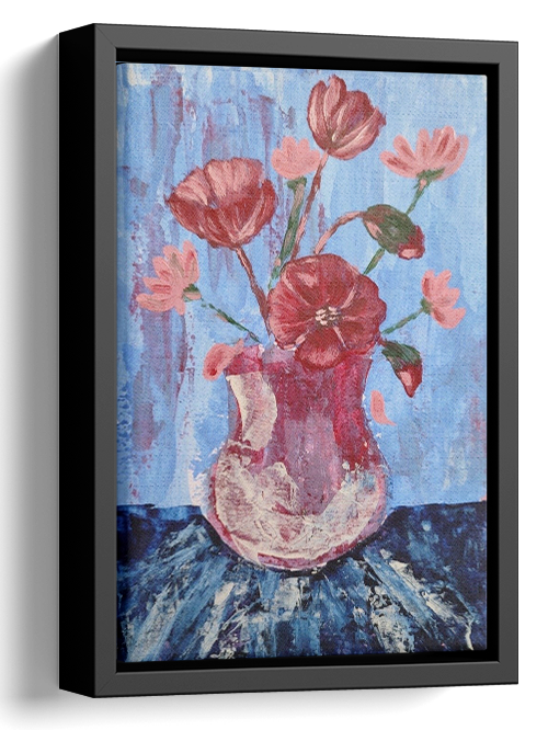 Red Flower and Red Vase Painting 
