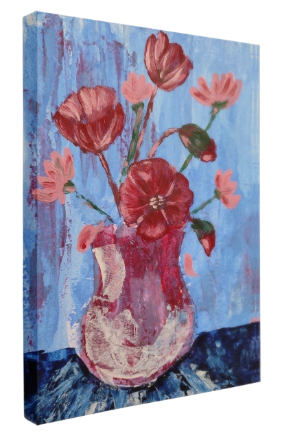 Red Flower and Red Vase Painting 