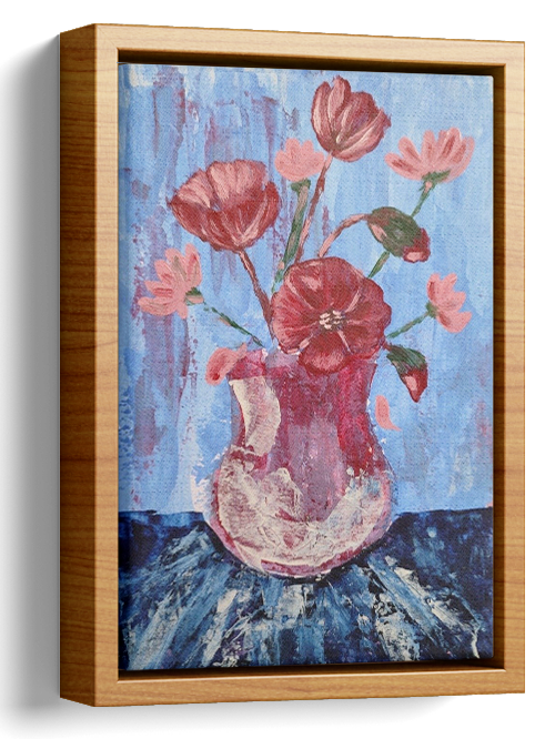Red Flower and Red Vase Painting 