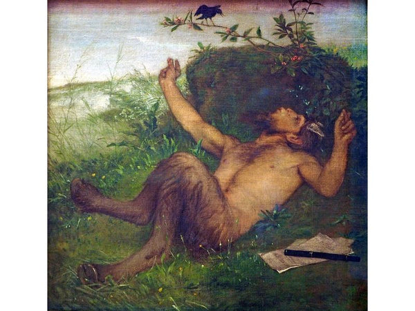 Faun Whistling to a Blackbird 1875