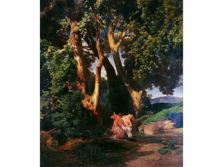Nymphe et centaure à l'orée d'un bois