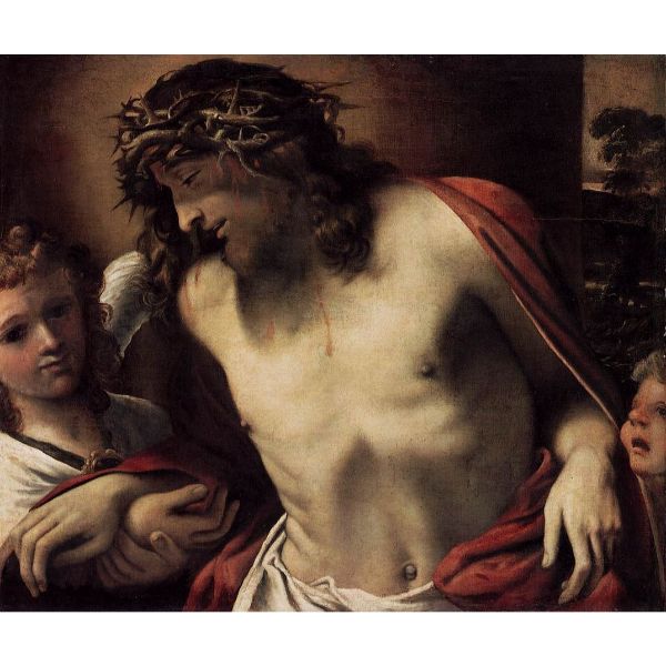 Christ Wearing the Crown of Thorns, Supported by Angels 1585-87 