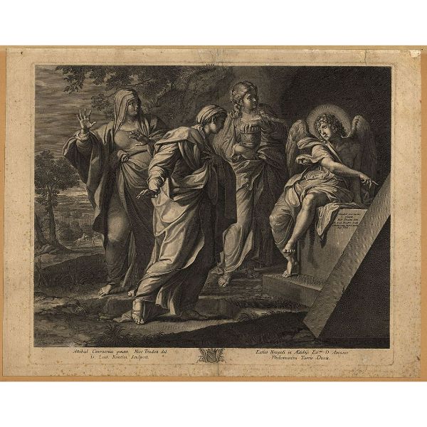 Angel announcing the resurrection of Christ to the three Marys 