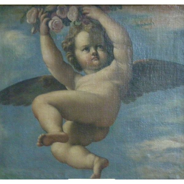 A Cherub Carrying Flowers 