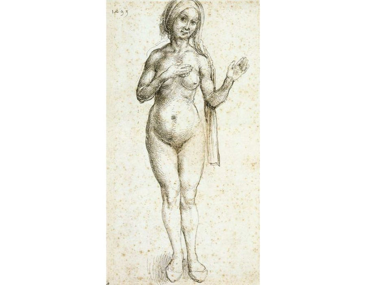 Female Nude (With Headcloth And Slippers)