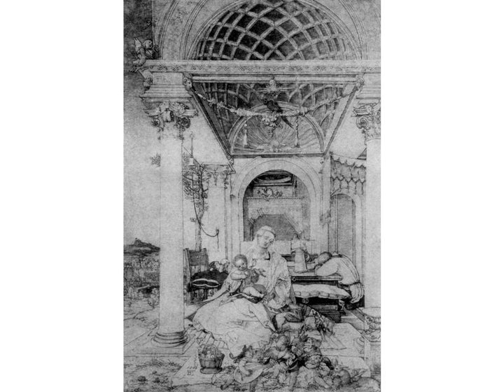 The Holy Family in a hall