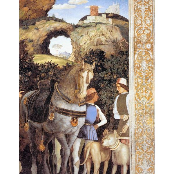 Marquess Ludovico Greeting His Son Cardinal Francesco Gonzaga Detail 1 1465-74 