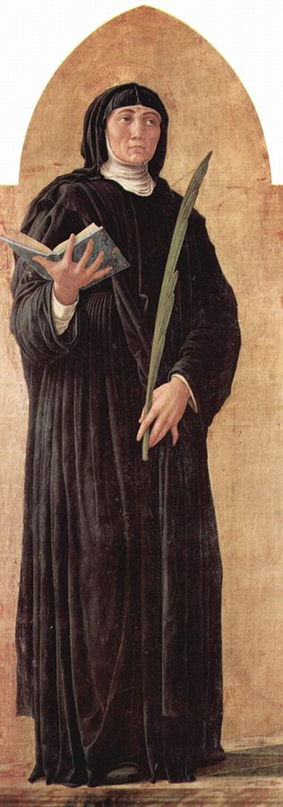 Altarpiece of St. Luke, St. Scholastica Detail 