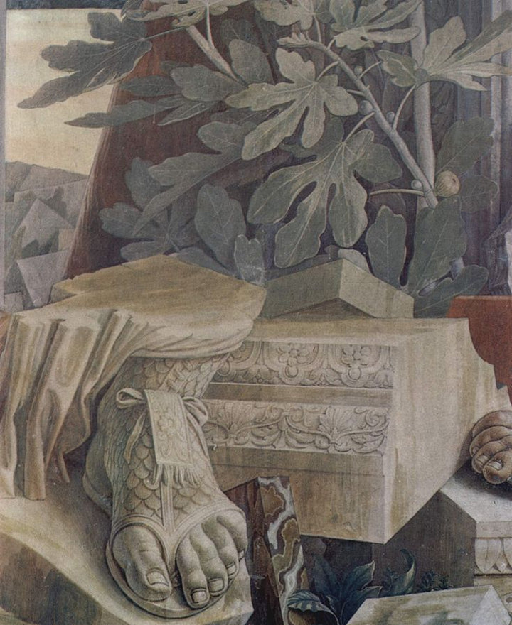 St. Sebastian, detail of fragments of sculpture and architectural fragments 