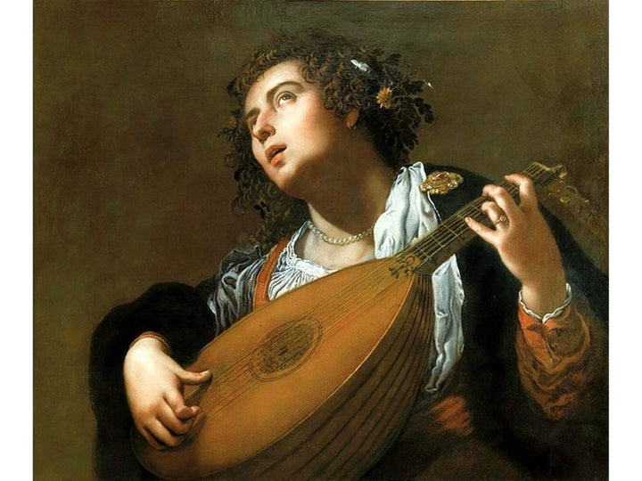 Woman Playing a Lute