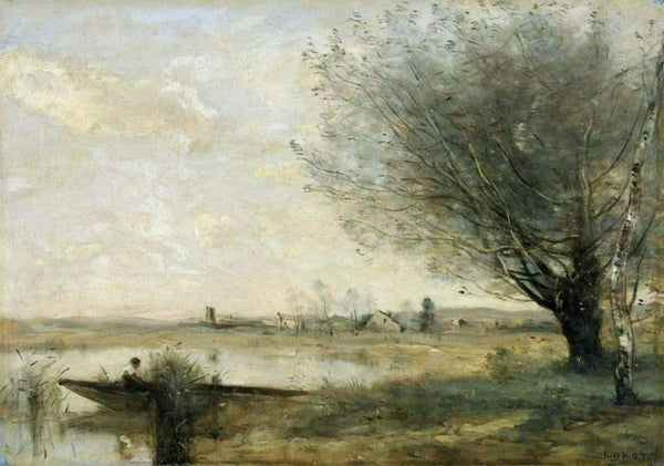 Fisherman Moored at a Bank 