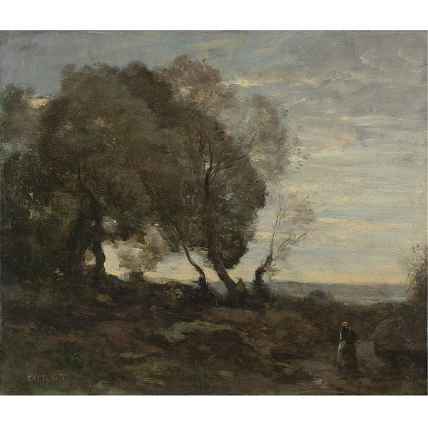 Arbres Tordus Sur Une Crete (Soleil Couchant) 