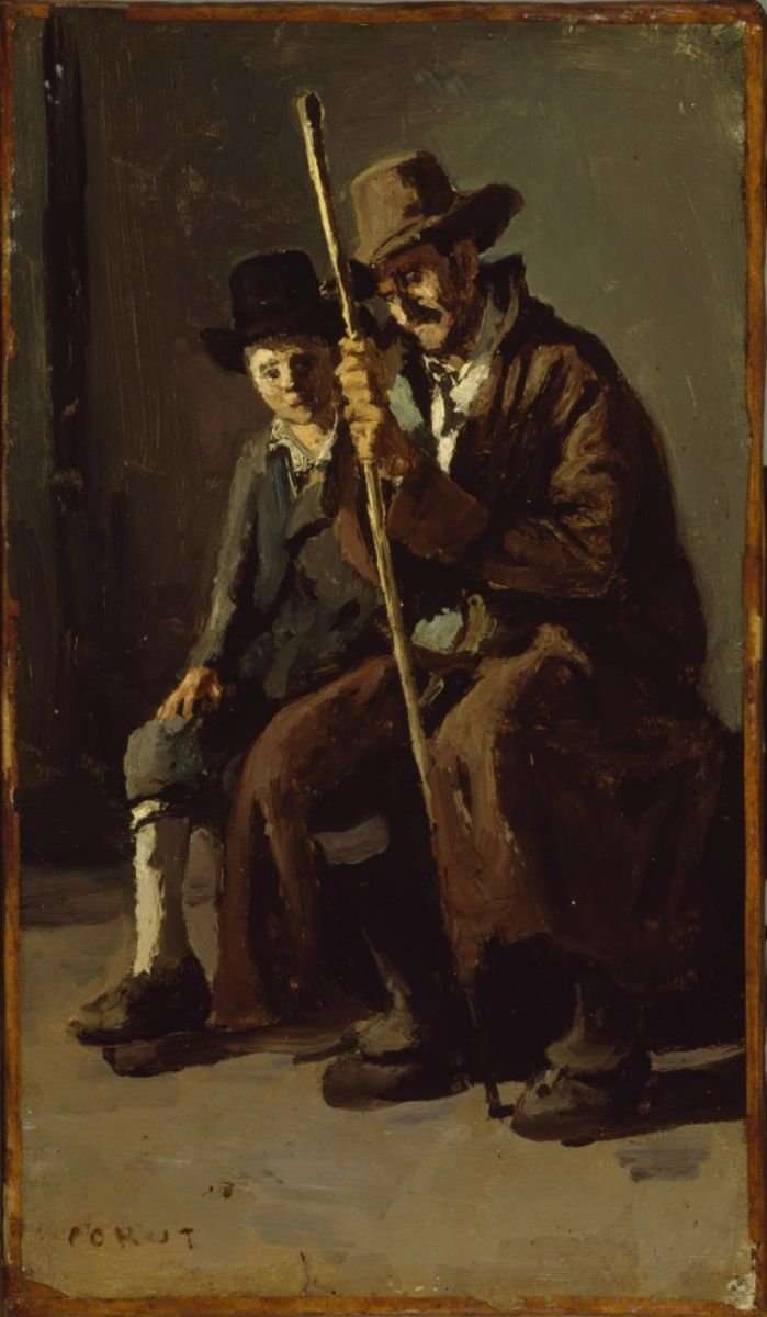 Two Italians, an Old Man and a Young Boy 