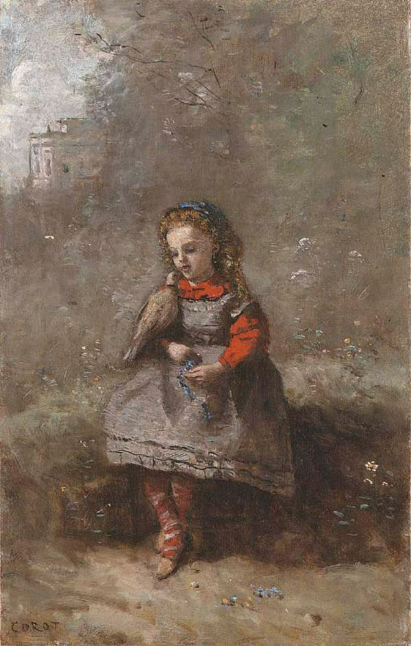 Mlle. Leotine Desavary Holding a Turtledove 
