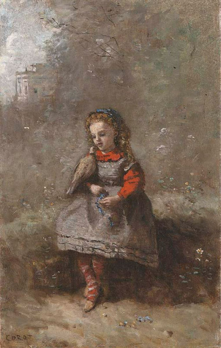 Mlle. Leotine Desavary Holding a Turtledove 