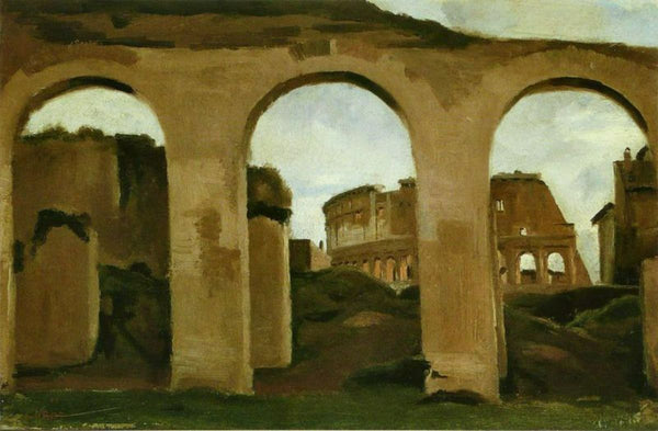 Rome - The Coliseum Seen through Arches of the Basilica of Constantine 
