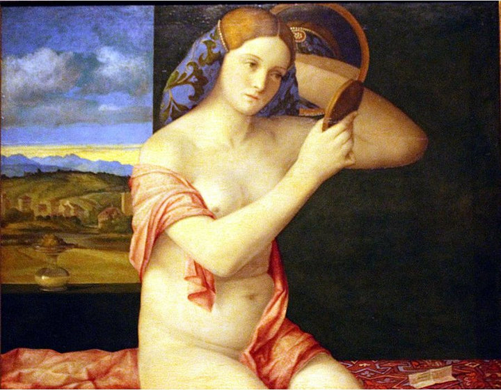 Young Woman Holding a Mirror (Giovane alla Specchio)