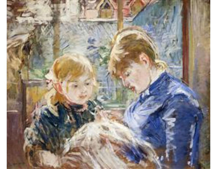 The Sewing Lesson Aka The Artists Daughter Julie With Her Nanny