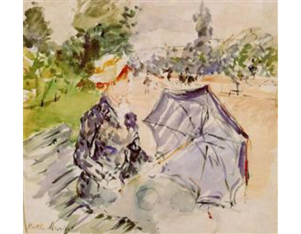 Lady with a Parasol Sitting in a Park 1885