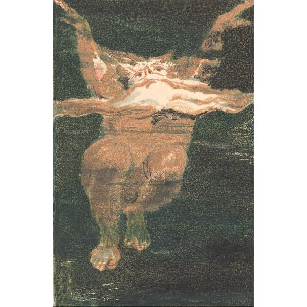 The First Book of Urizen- Bearded man swimming through water, 1794 
