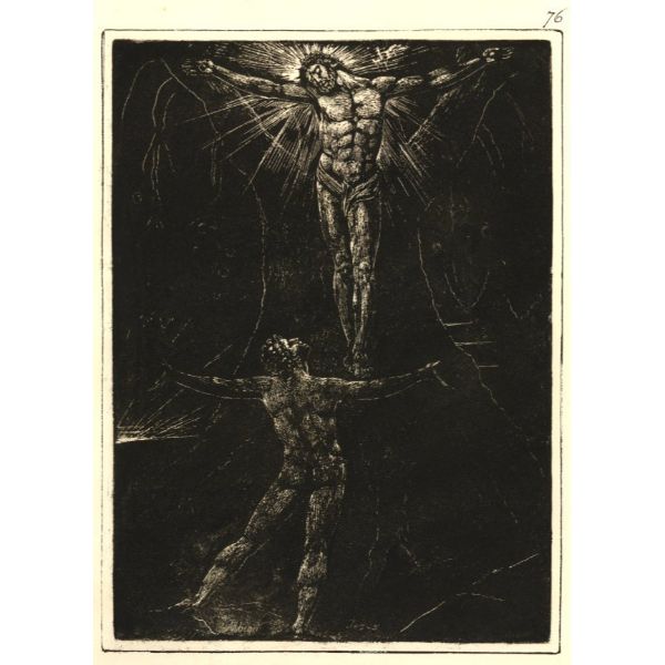 Jerusalem The Emanation of the Giant Albion- plate 76 Albion before Christ crucified on the Tree of Knowledge and Good and Evil, 1804-20 