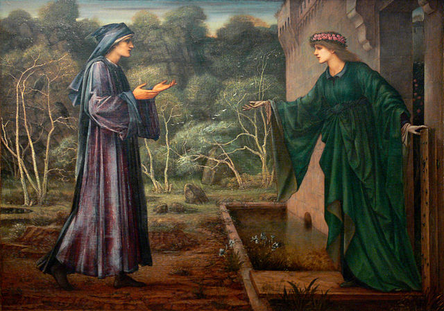 Pilgrim at the Gate of Idleness 1875-93 Painting by Edward Burne-Jones