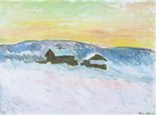 Paysage of Norway, the Blue Houses 