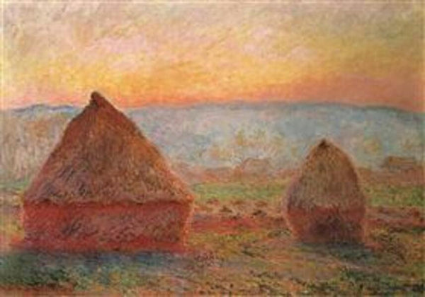 Grainstacks At Giverny Sunset 