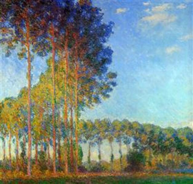 Poplars On The Banks Of The River Epte In Autumn 