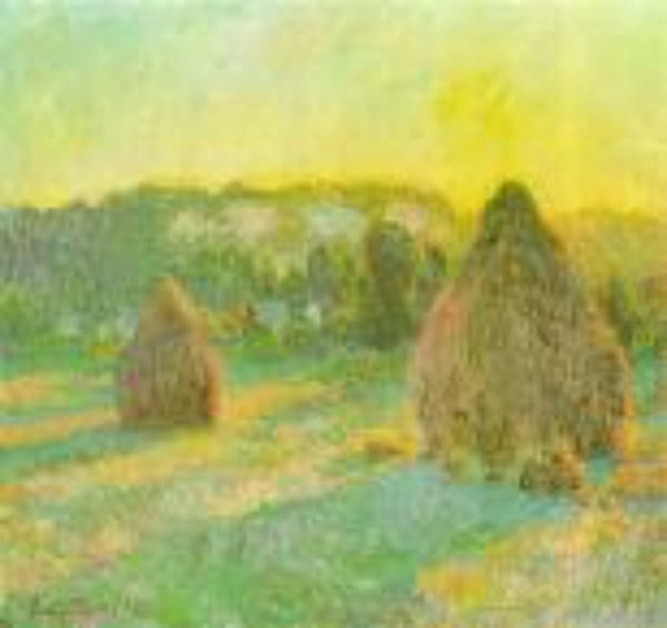 Grainstacks At The End Of Summer Evening Effect 