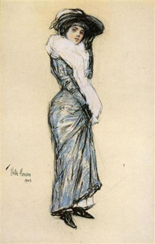 Portrait of a Lady in Blue Dress 