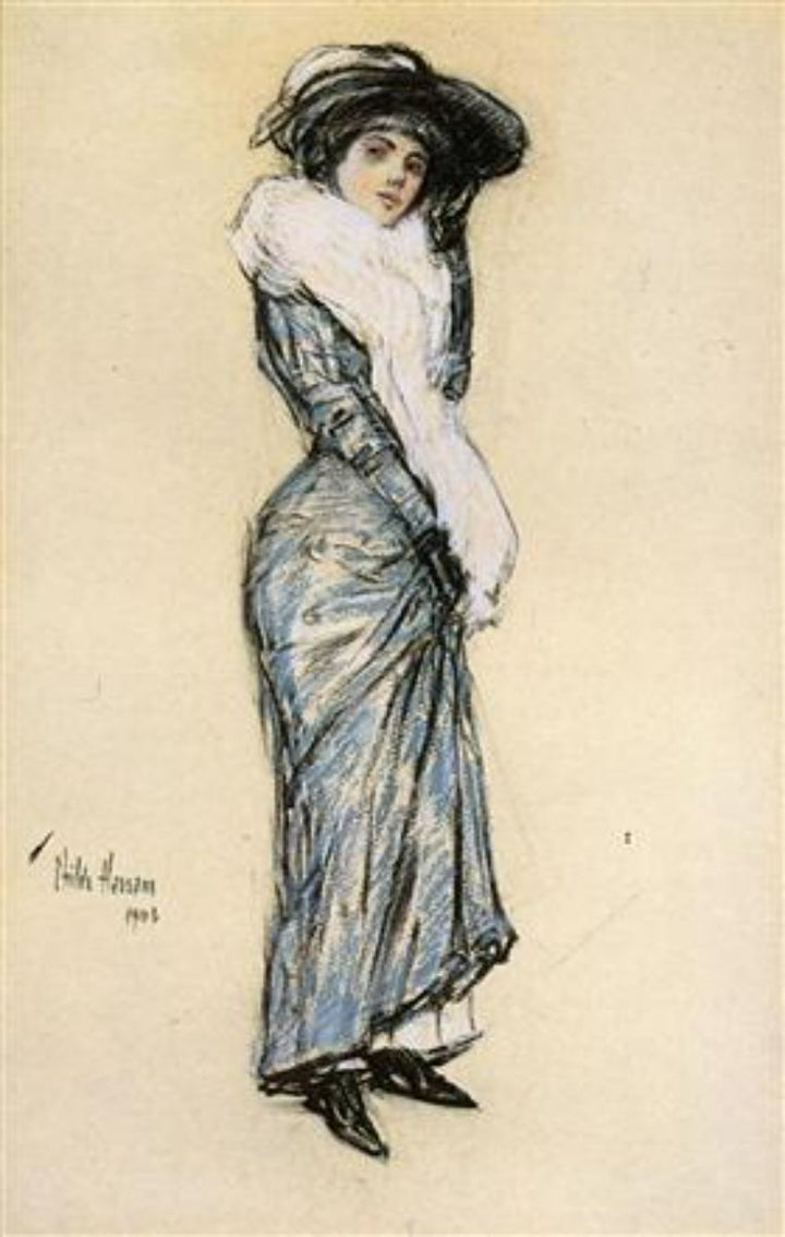 Portrait of a Lady in Blue Dress 