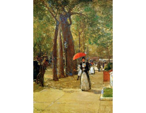 Hassam Childe Fifth avenue at Washington square Sun 