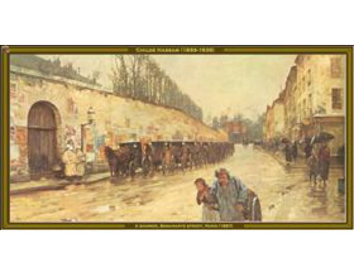 Childe Hassam-A Shower-Bonaparte Street 