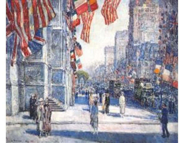 Early morning on the avenue in May 