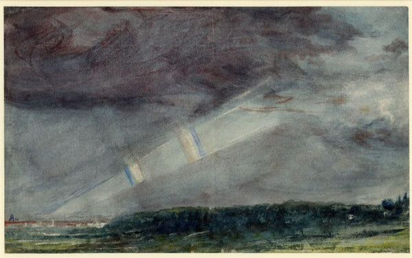 London from Hampstead with a Double Rainbow, 1831 Painting by John Constable