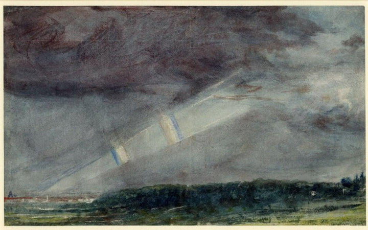 London from Hampstead with a Double Rainbow, 1831 Painting by John Constable