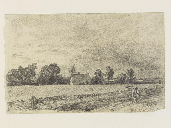 Cottages and road, East Bergholt Painting by John Constable