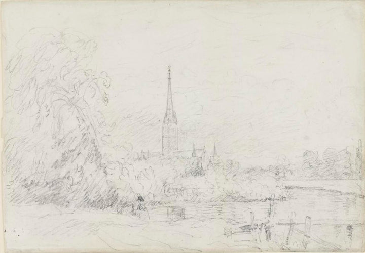 Salisbury Cathedral from the North West, 1829 Painting by John Constable