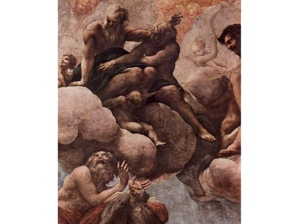 Frescoes in the church of San Giovanni Evangelista in Parma, fresco dome, Scene, The Vision of St. John in Patmos, d 