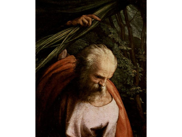 Rest on the Flight to Egypt, with St. Francis, detail, St. Joseph 